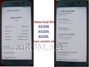 Make Dual Sim A520K A520L A520S New Version