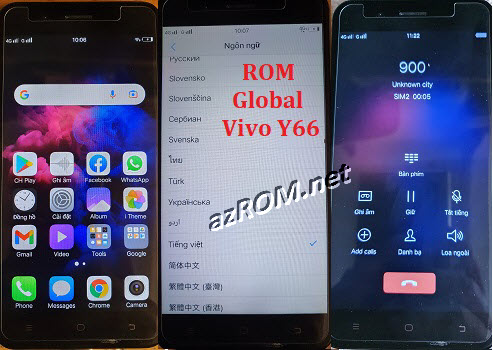 ROM Tiếng Việt Fix Full Vivo Y66 (PD1621) Global Firmware